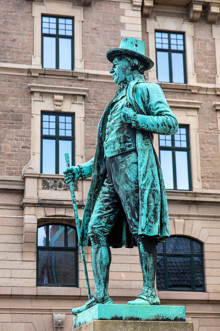 Europa, Skandinavien, Schweden. Schonen. Malmö. Frans Suell Statue