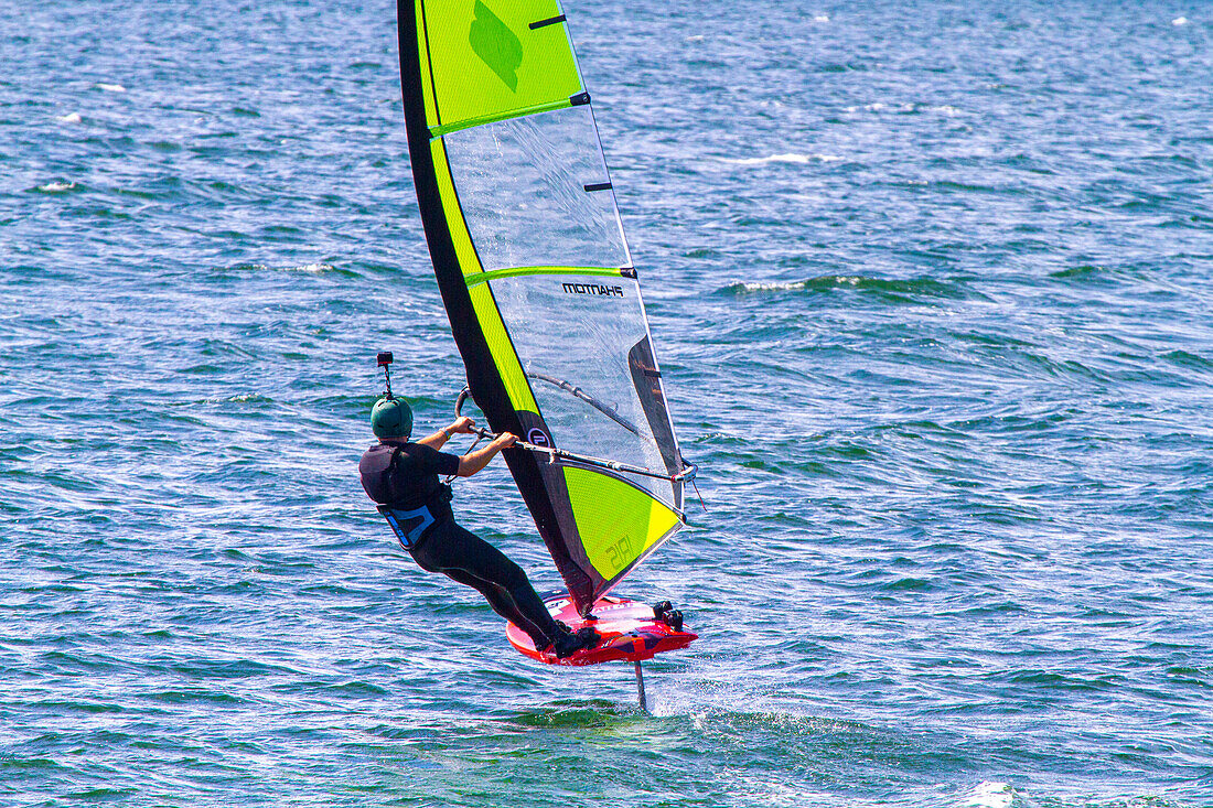 Windsurfer with foil