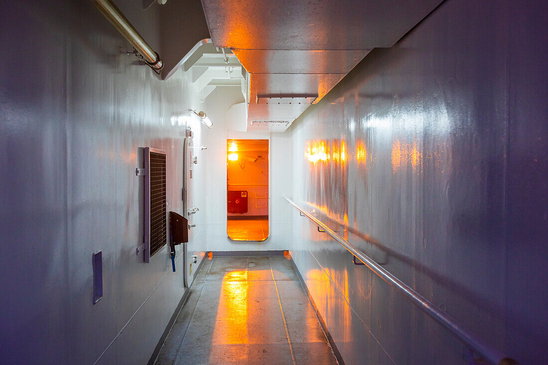 Ferry gangway at nightfall