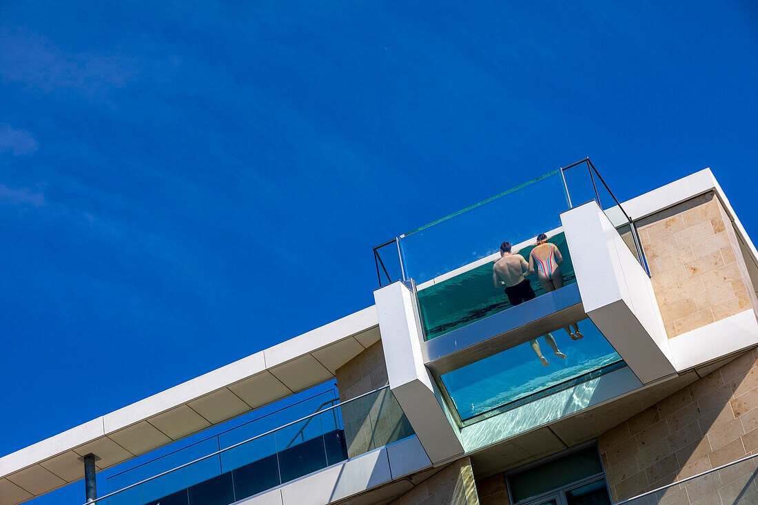 Europe,Scandinavia,Sweden. Scania. Landskrona. Balcony swimming pool