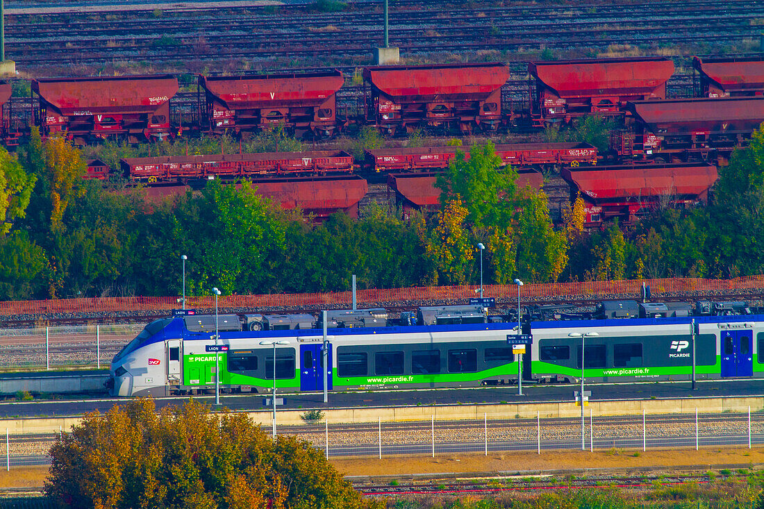 Trains in Laon station,Champagne-Ardennes