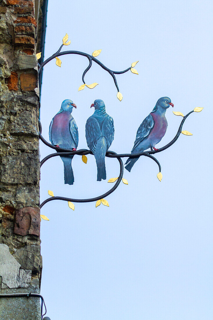 France,Hauts de France,Aisne,Laon. Beautiful ironwork sign