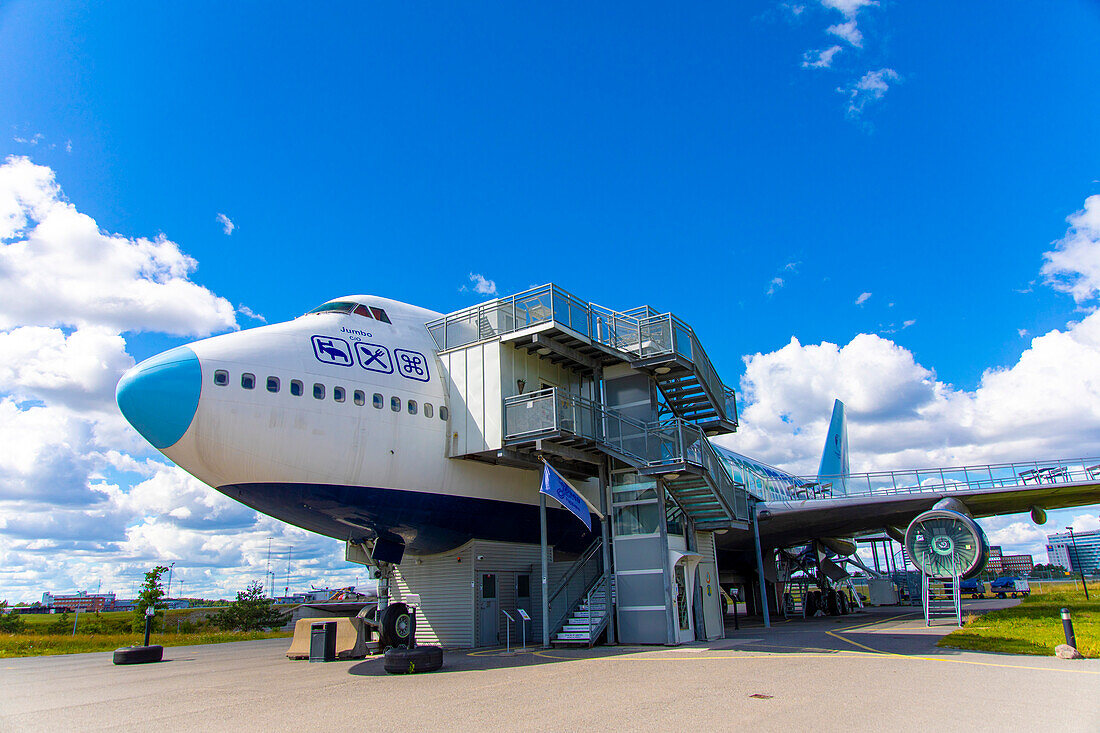 Europe,Scandinavia,Sweden. Stockholm. Stockholm-Arlanda airport. Jumbo Hostel. Youth hostel in a Boeing 747