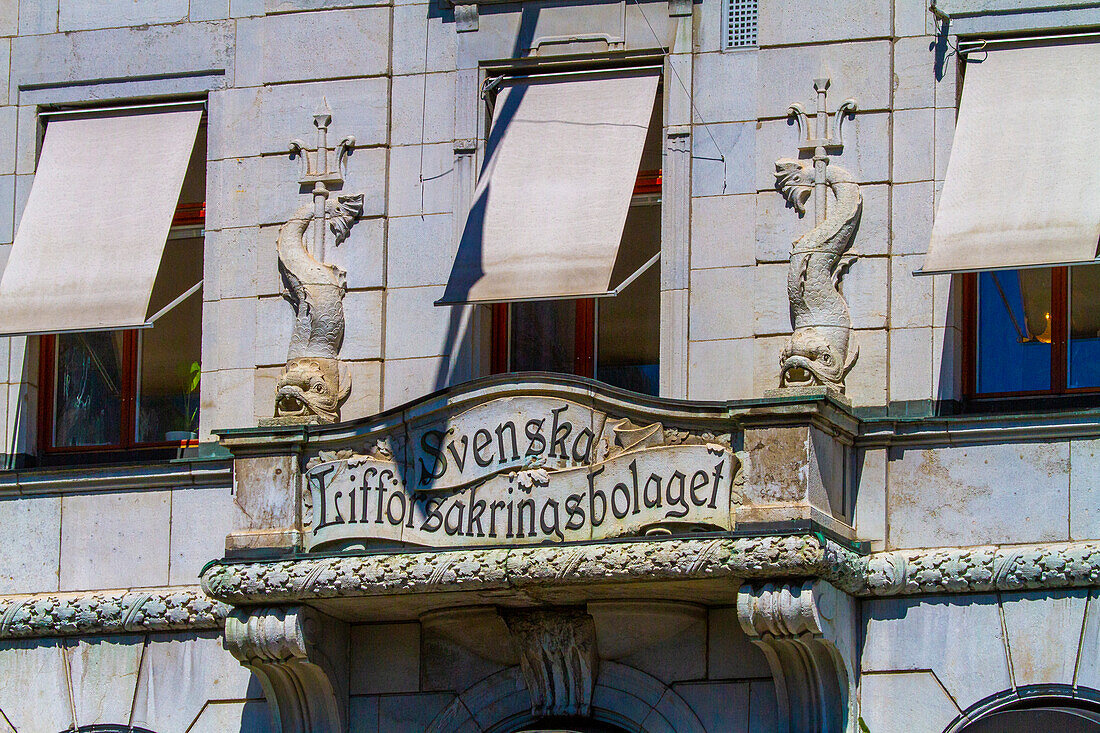 Europe,Scandinavia,Sweden. Stockholm. Beautiful facade in the city center. Beautiful facade in the city center. svenska liffoersaekringsbolaget