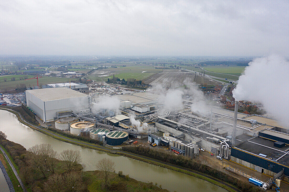 Europa,Belgien,Comines-Warneton,Die Kartoffelfabrik Clarebout. Herstellung von Tiefkühlpommes frites