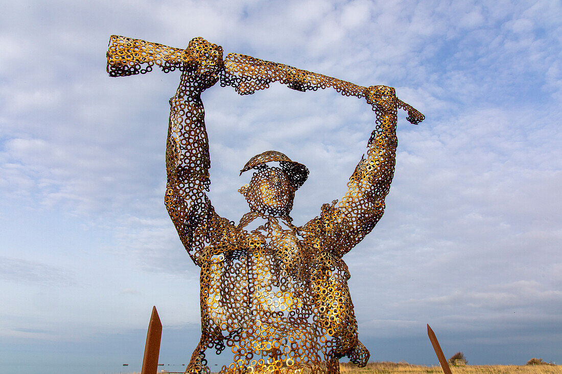 Frankreich, Normandie, Arromanches-les-Bains, Basse-Normandie, Calvados. D-Day 75 Garten