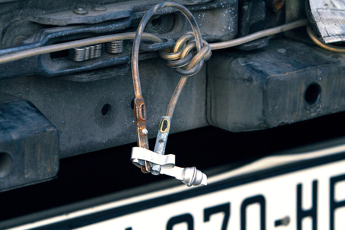 Security seals on a lorry trailer bound for the UK