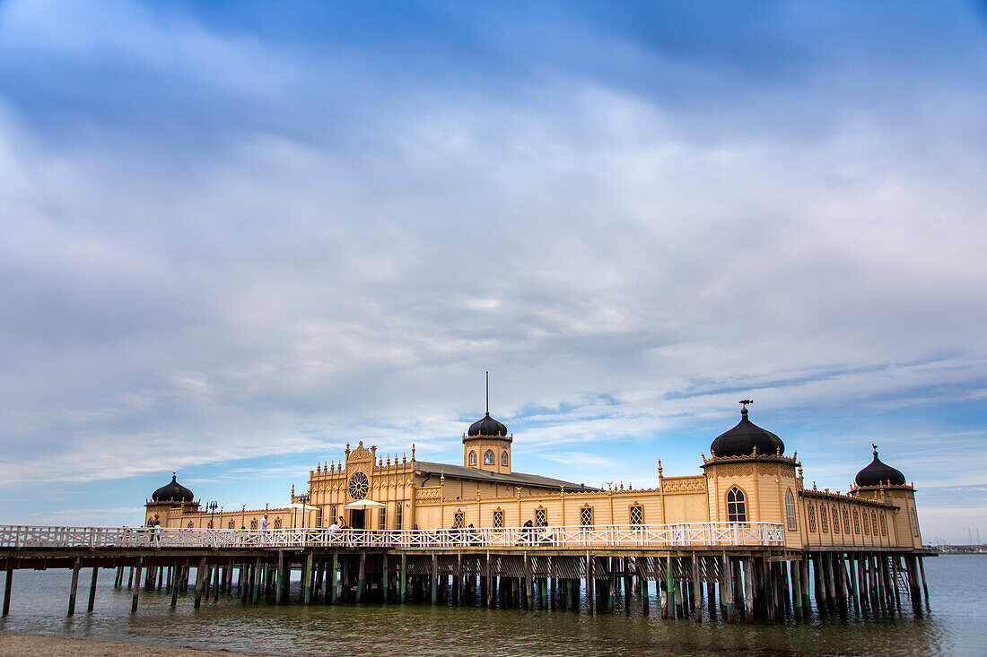 Europe,Scandinavia,Sweden.. Varberg.The old open air bath house,Kallbadhuset