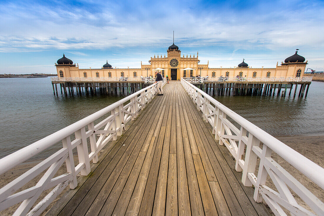 Europe,Scandinavia,Sweden.. Varberg.The old open air bath house,Kallbadhuset