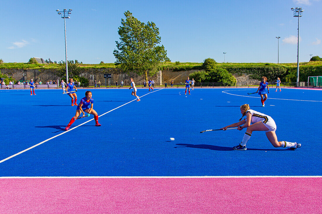 Spiel der französischen Feldhockeymannschaft der Frauen