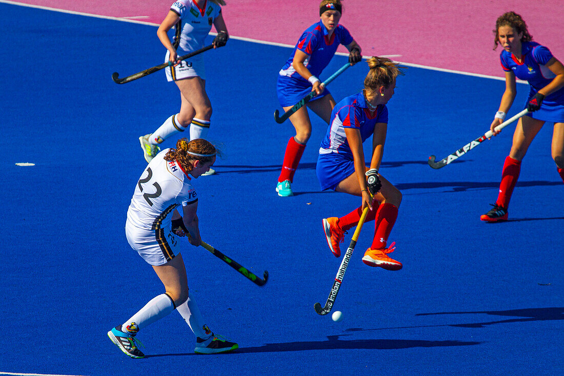 Spiel der französischen Feldhockeymannschaft der Frauen