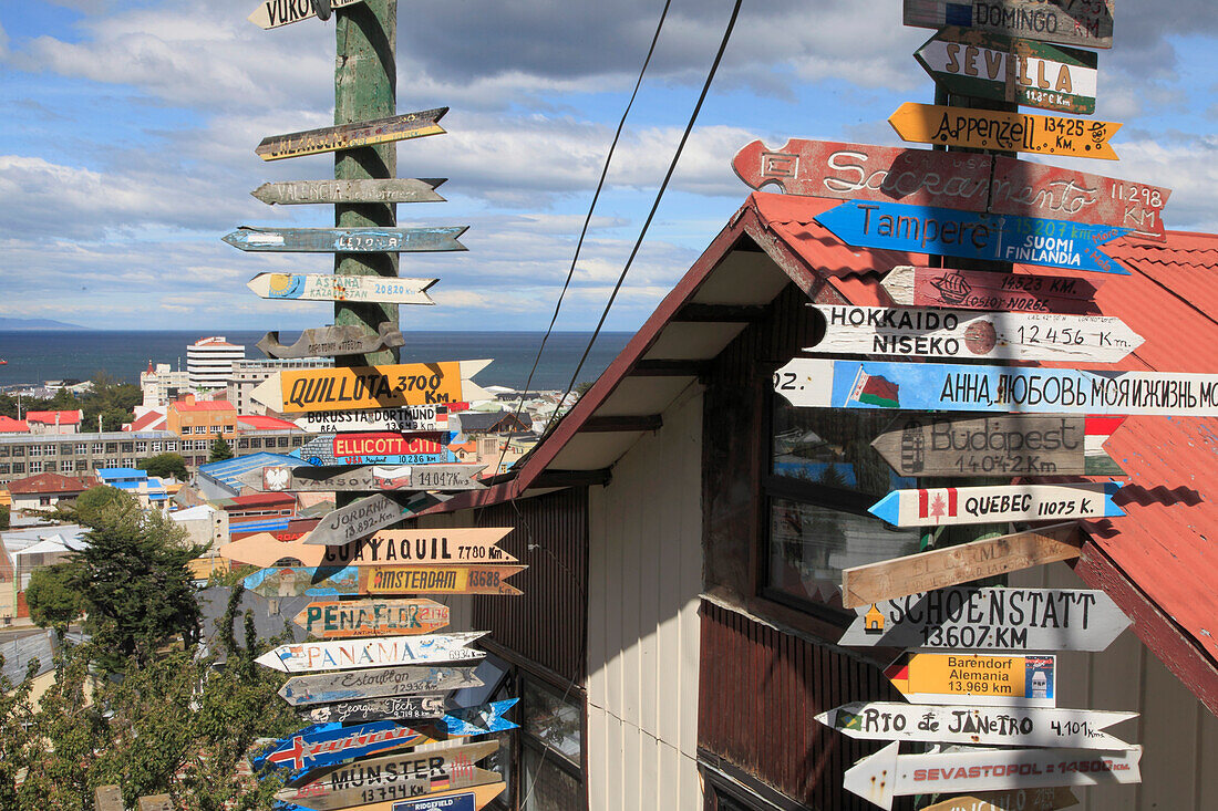 Chile,Magallanes,Punta Arenas,Zeichen der Entfernungen,