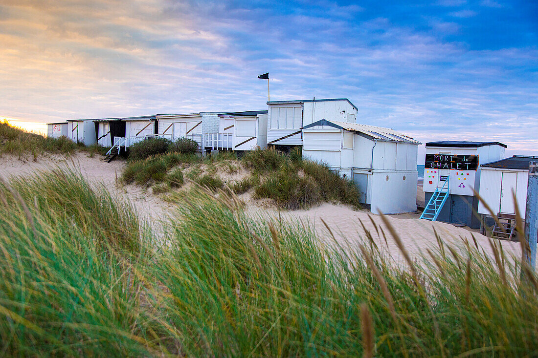 Frankreich,Opalküste,Pas de Calais,Sangatte,die Chalets von Bleriot-Plage warten auf ihre Zerstörung