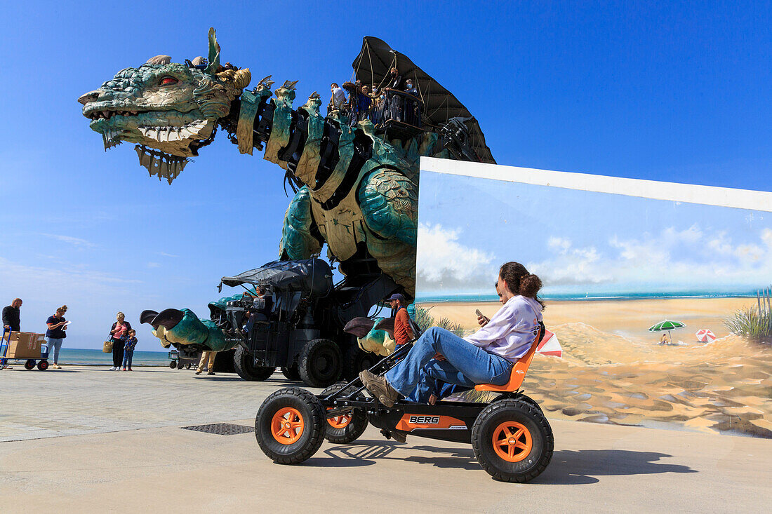 Frankreich,Calais,der Drache auf dem Deich von Calais