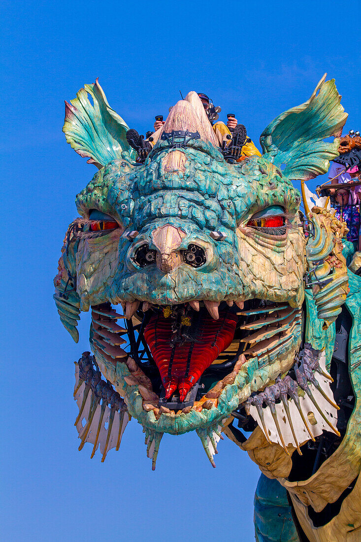 France,Calais,the dragon on the dike of Calais