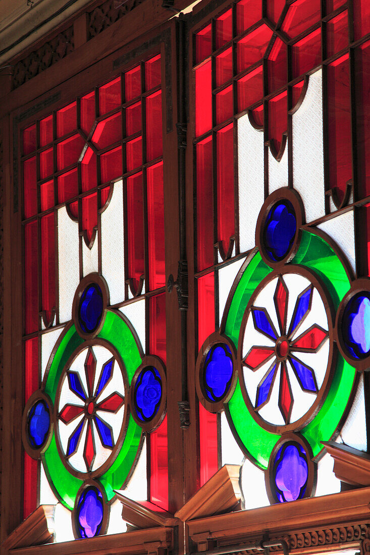 Chile,Santiago,Cathedral,interior,stained glass window,