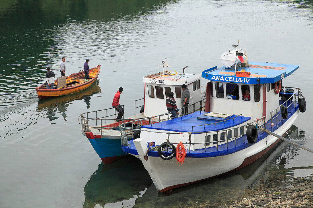 Chile,Lake District,Puerto Montt,Angelmo,fishing boats,