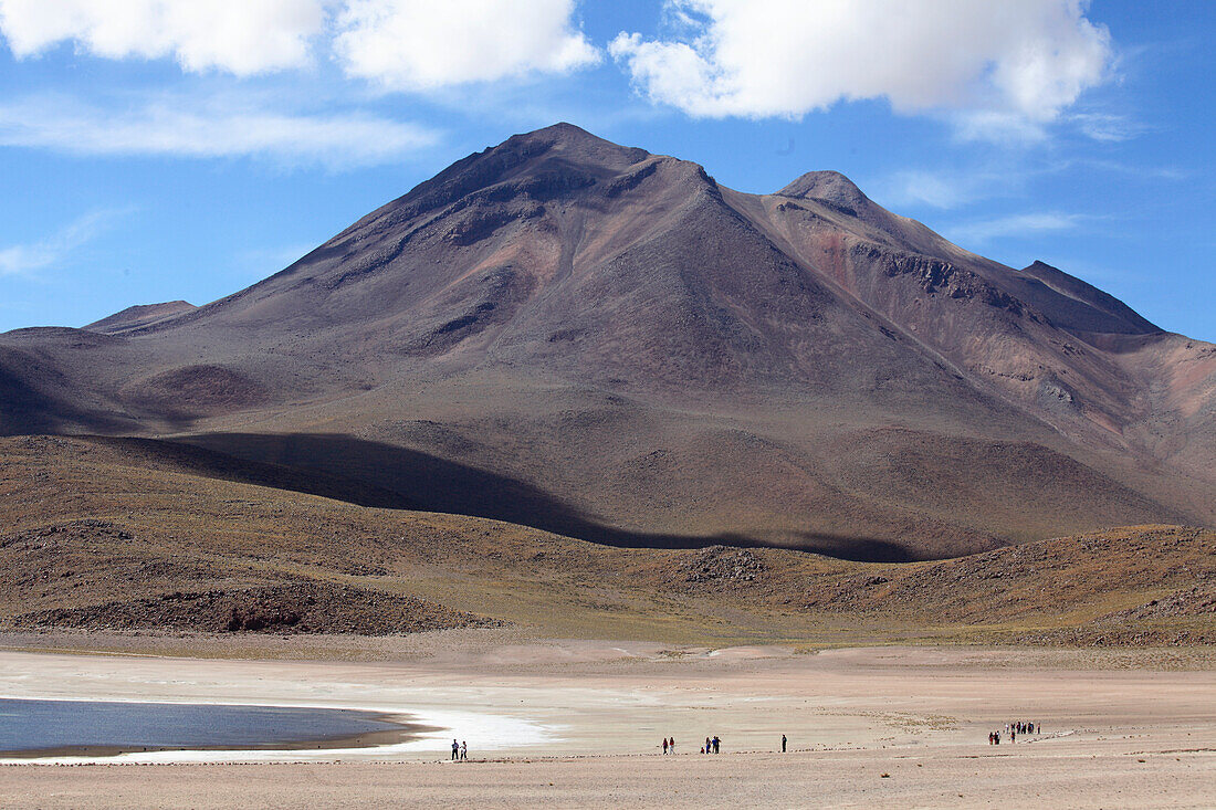 Chile,Antofagasta Region,Andes,Laguna Miscanti,Cerro Miscanti; people,