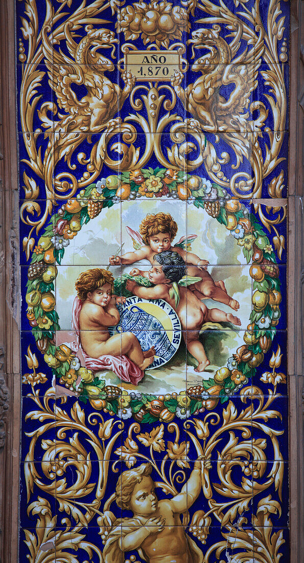 Spain,Andalusia,Seville,Triana,ceramic tile image