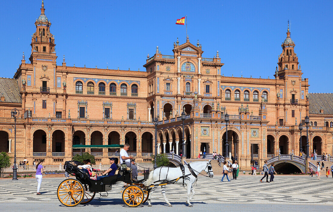 Spain,Andalusia,Seville,Plaza de Espana