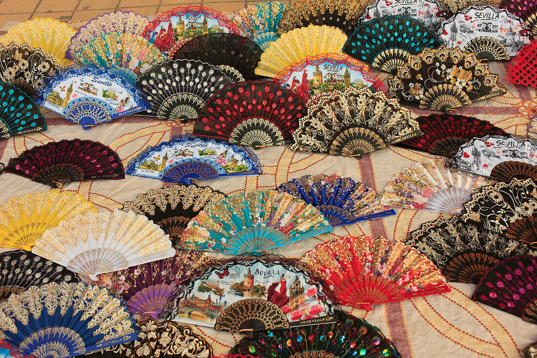 Spain,Andalusia,Seville,fans,handicraft,shopping