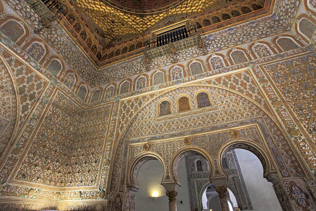 Spain,Andalusia,Seville,Real Alcazar,moorish royal palace,sala de embajadores