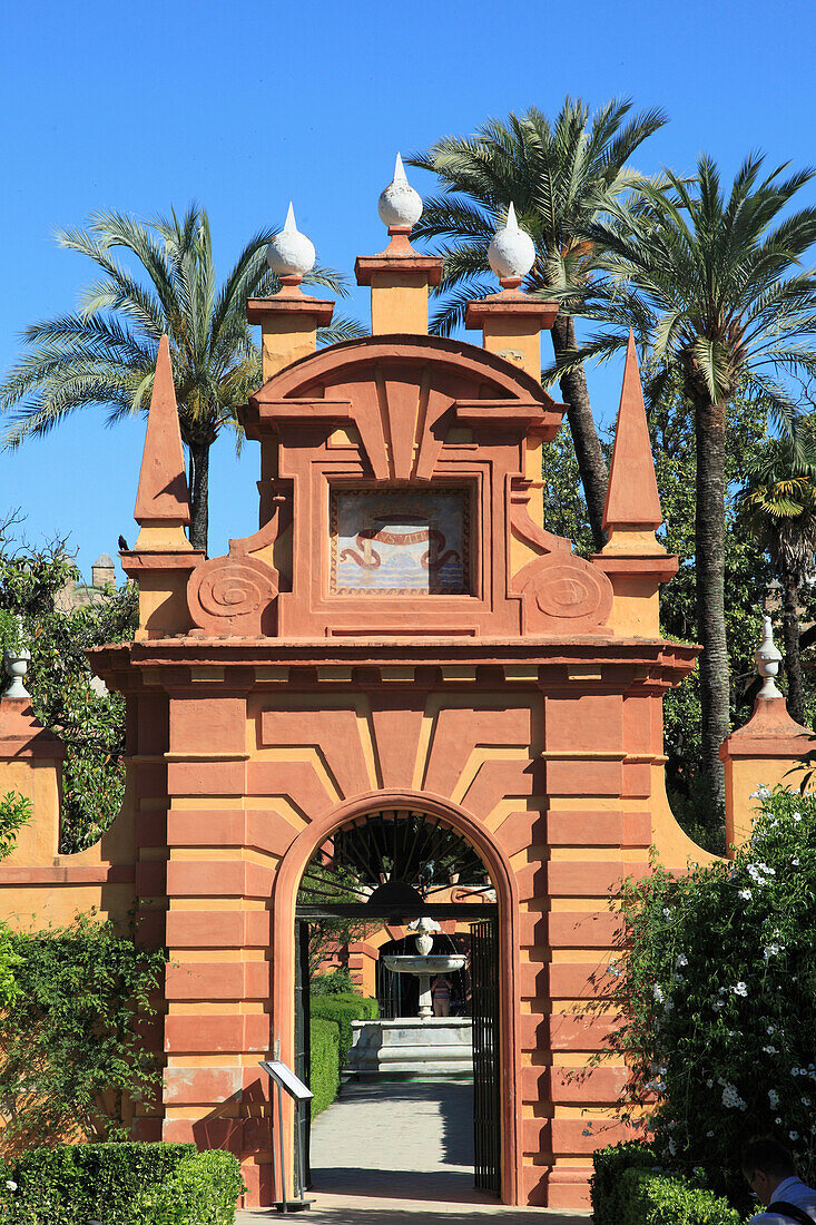 Spain,Andalusia,Seville,Real Alcazar,moorish royal palace,garden