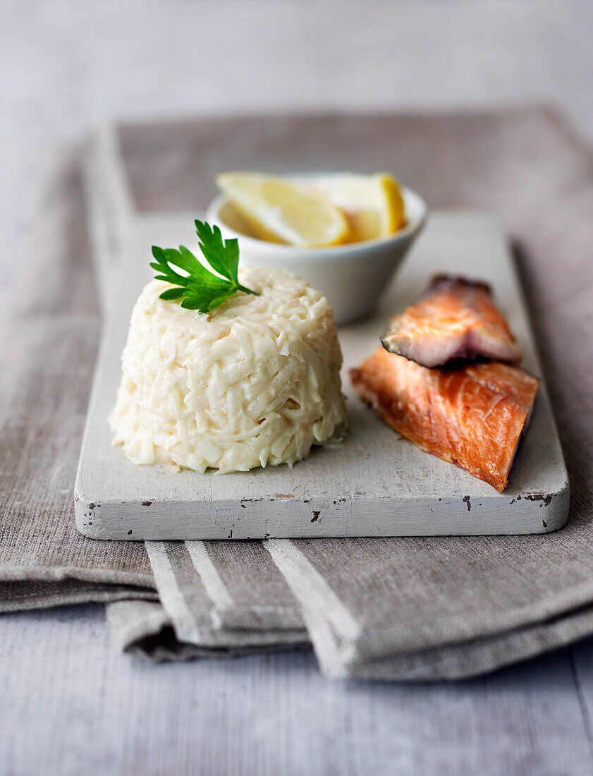 Celery remoulade with smoked salmon