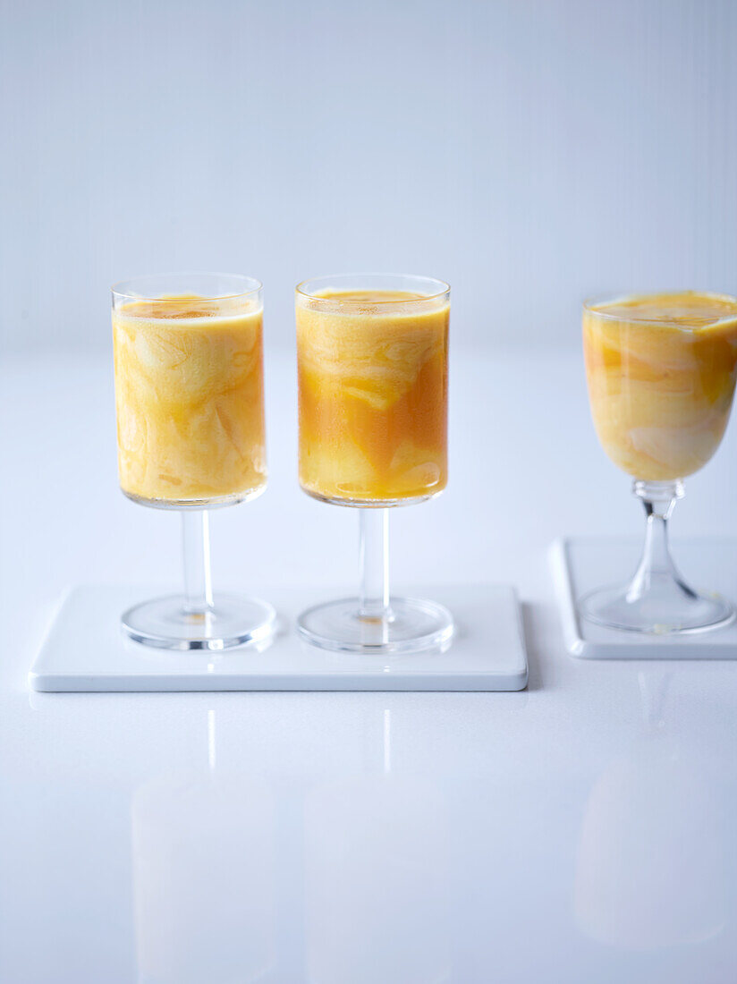 Mango mousse in a jar