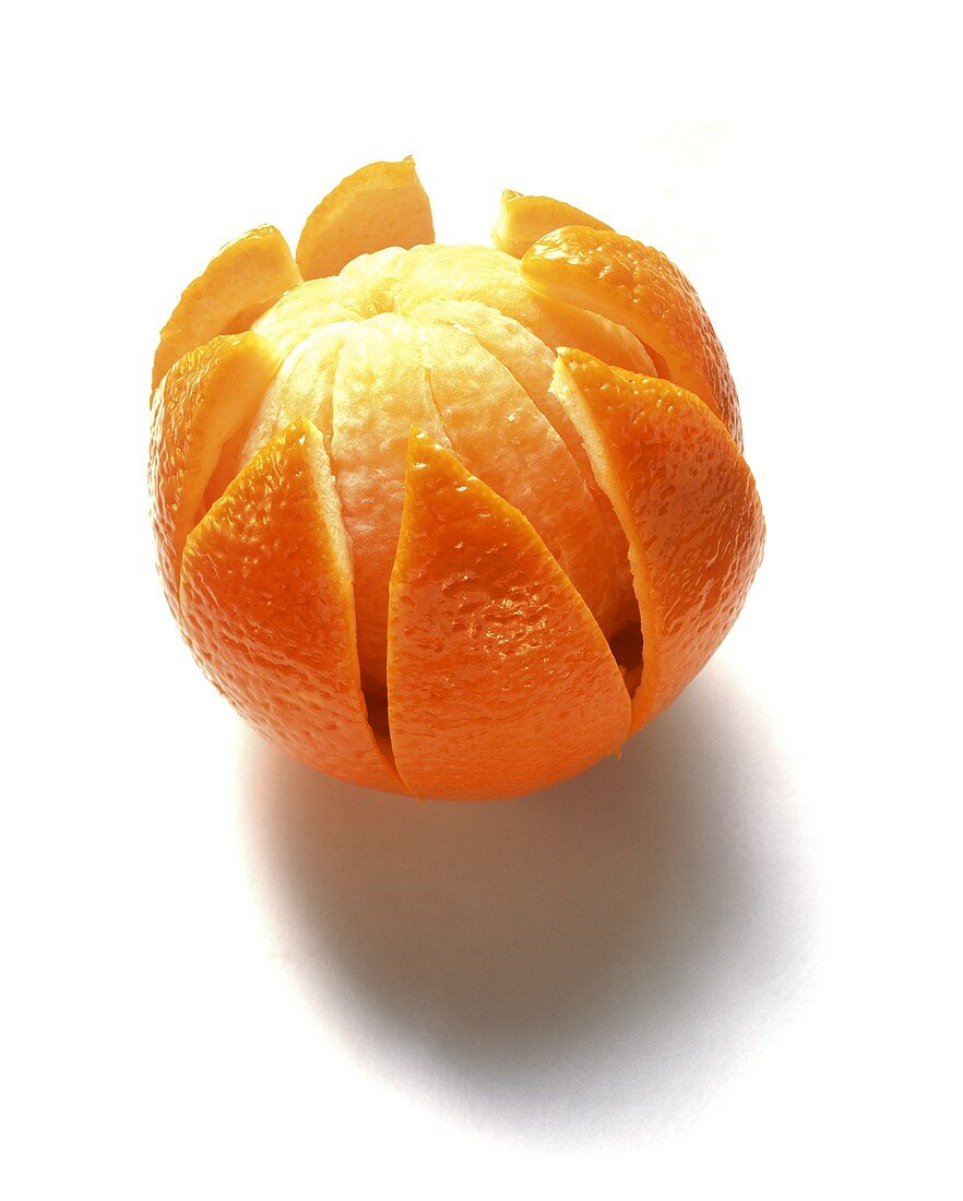 Sternförmig geschälte Orange