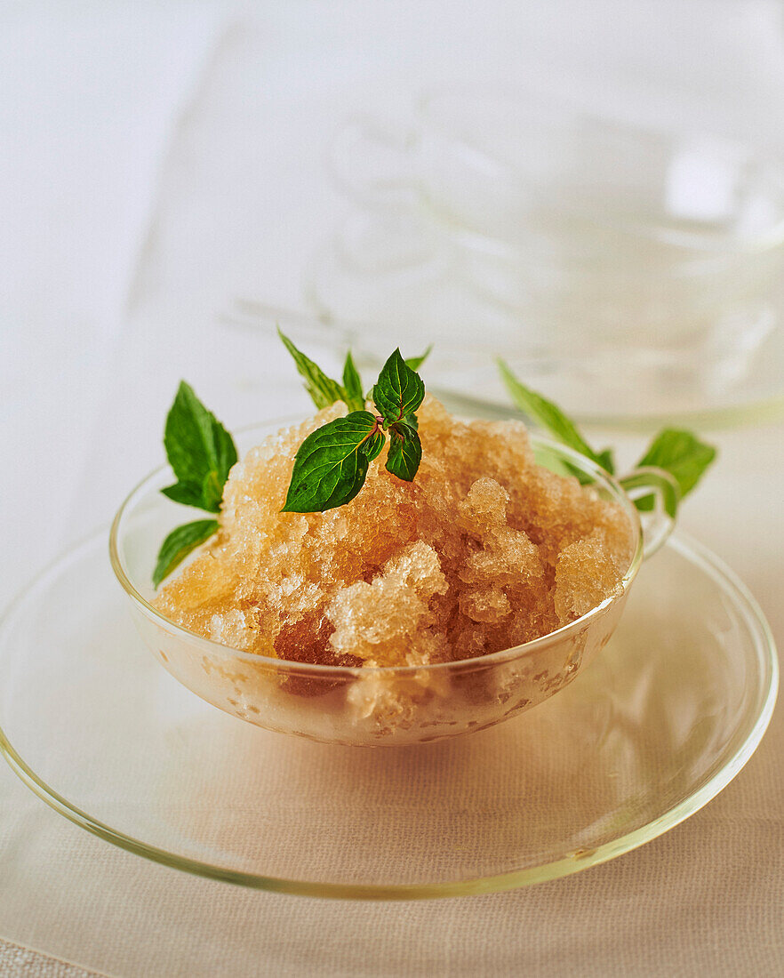 Honey and mint granita