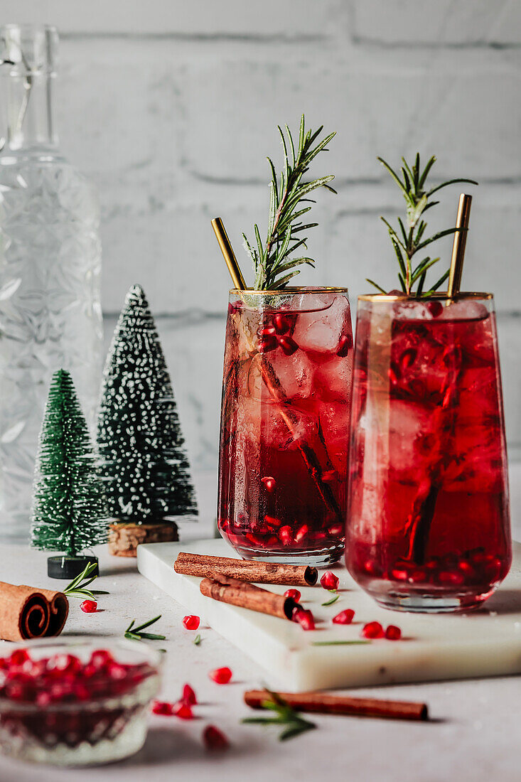 Pomegranate and rosemary drink