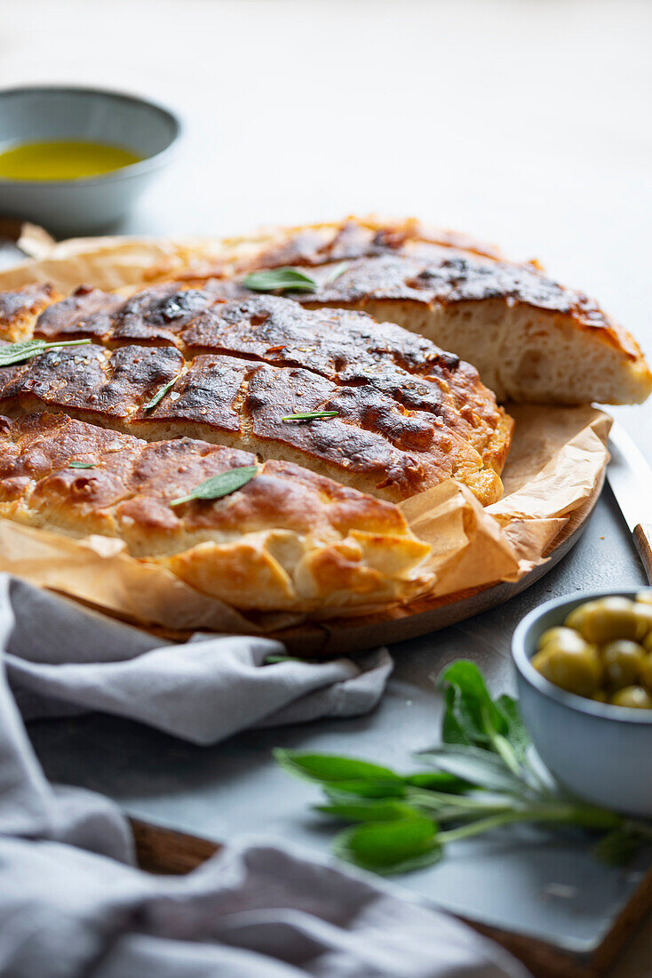 Focaccia with herbs