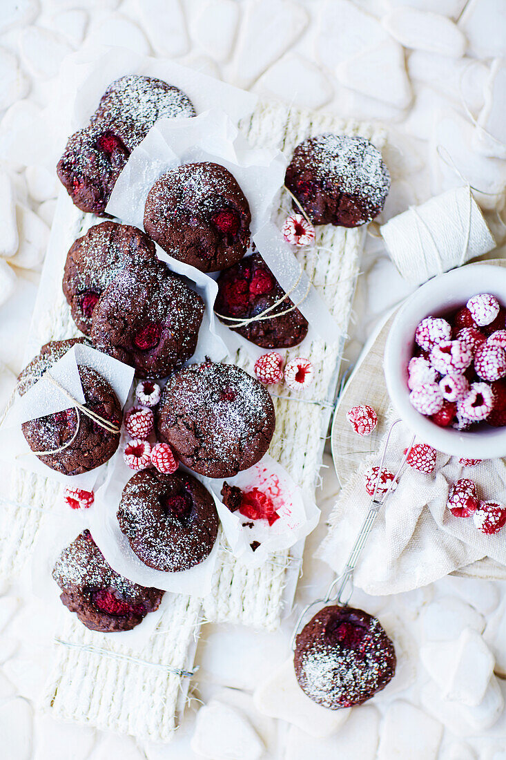 Chocolate raspberry biscuits