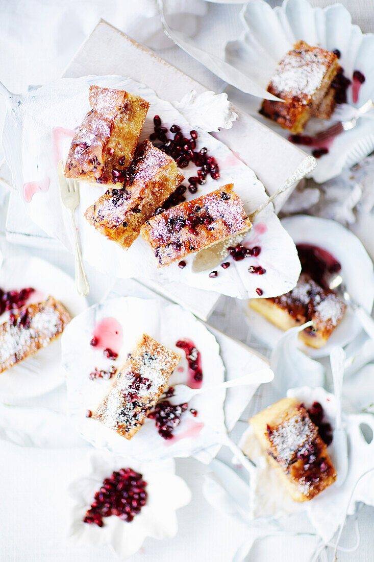 Pomegranate syrup cake