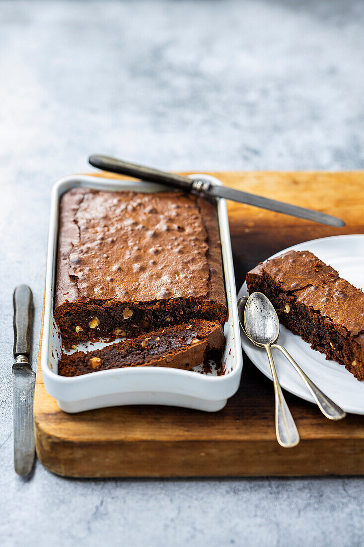 Brownies with hazelnuts