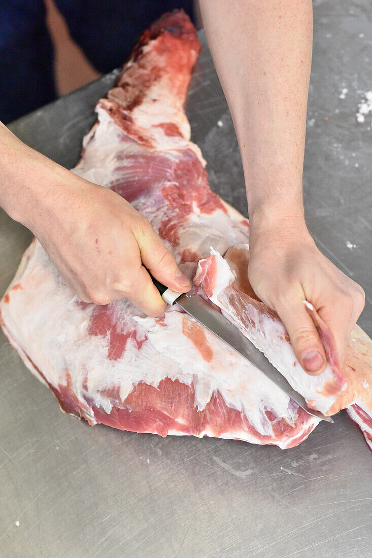 Cutting and paring lamb