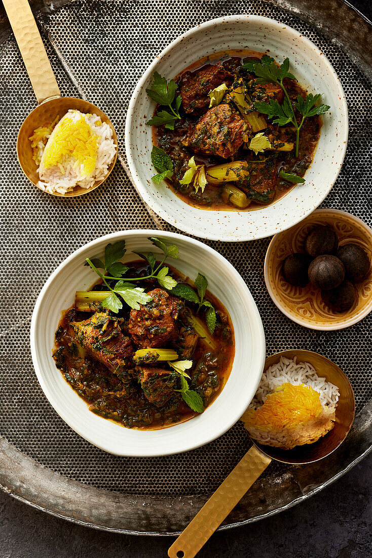 Persian beef stew with celery