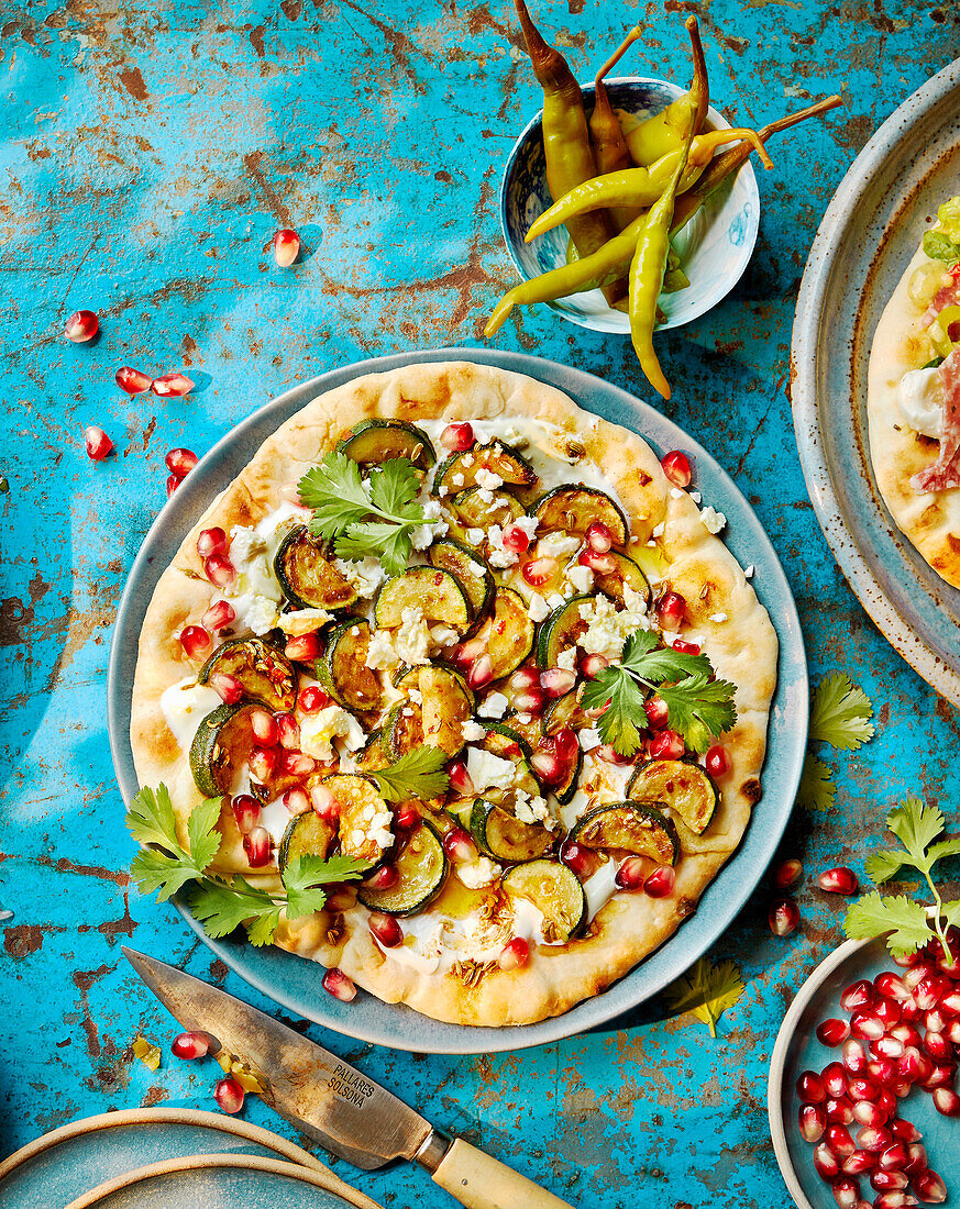 Flatbread with roasted courgettes