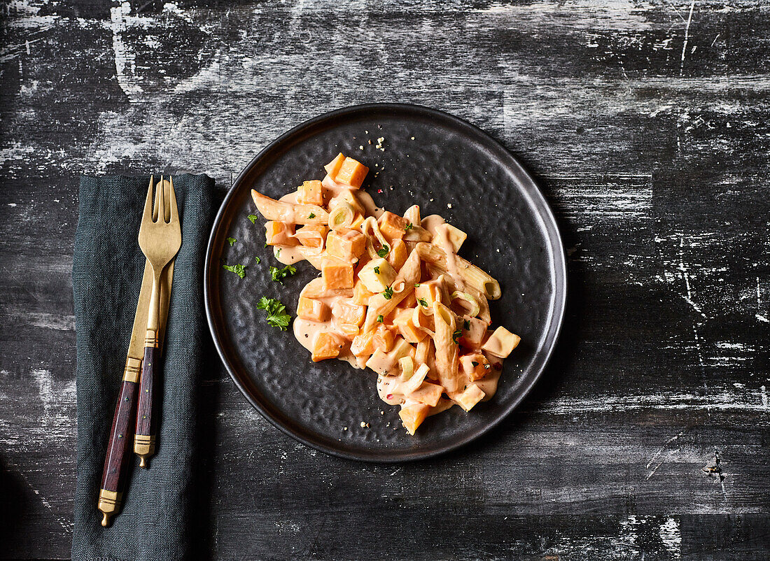 Nudelsalat mit Käse