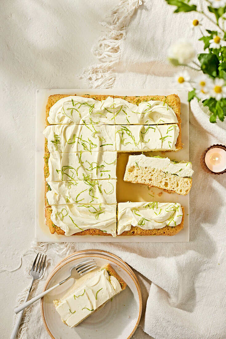 Lime tres leches cake