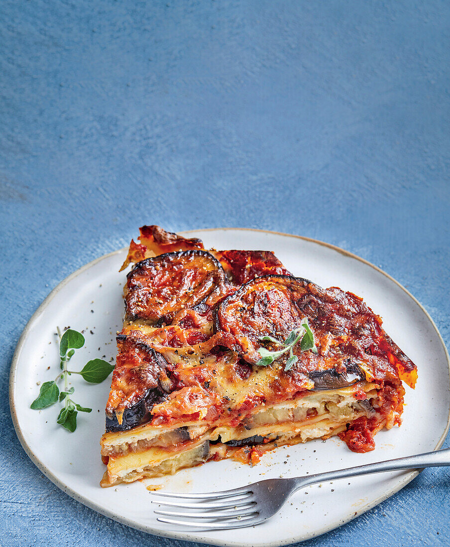 Aubergine lasagne with parmesan