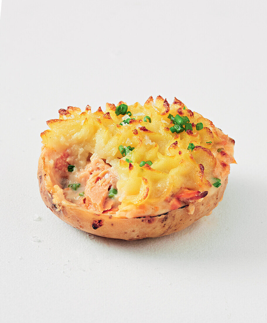 Lachs-Mornay-Ofenkartoffel