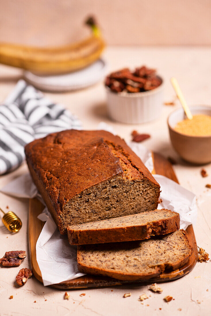 Bananenbrot mit Pekannüssen