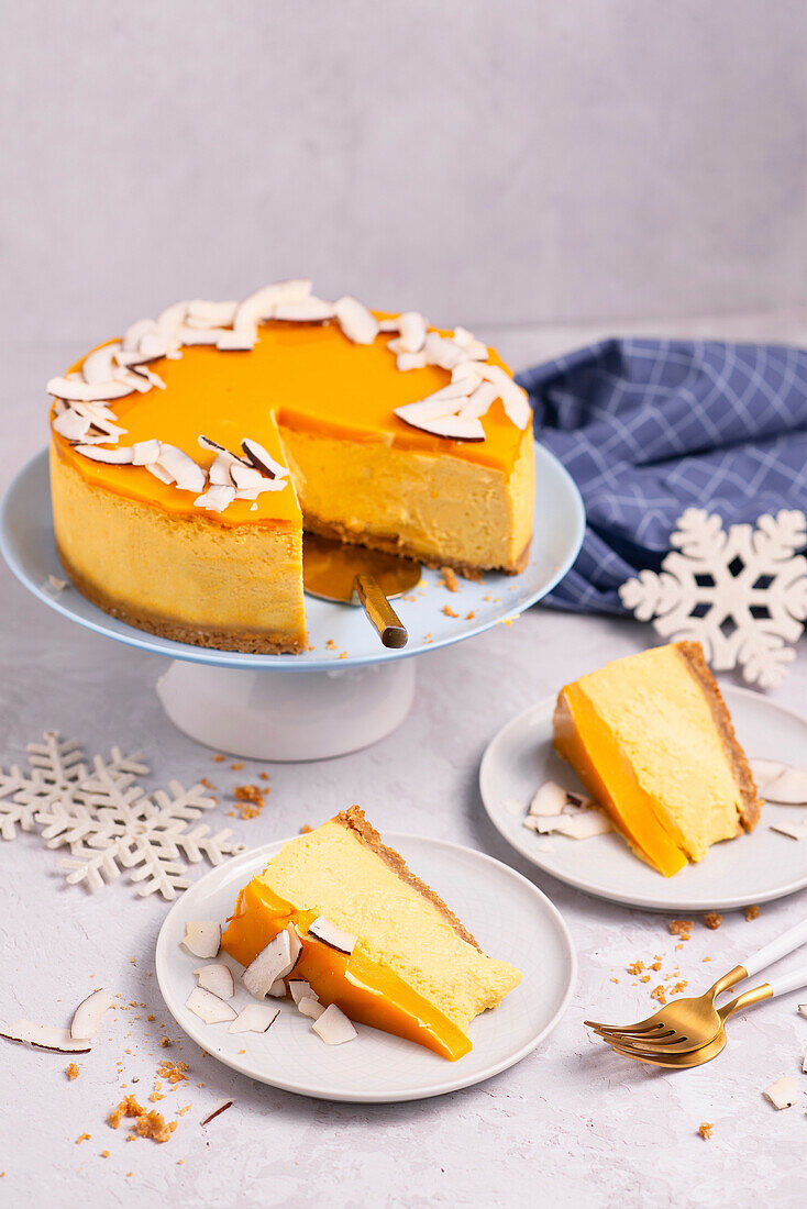 Mango-Kokos-Cheesecake