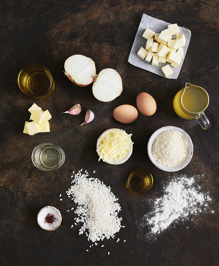 Ingredients for crispy arancini