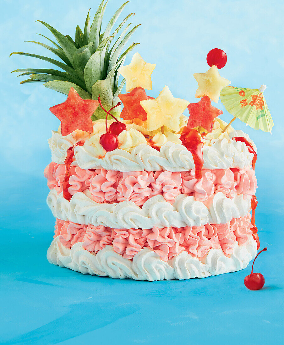 Watermelon pina colada pavlova