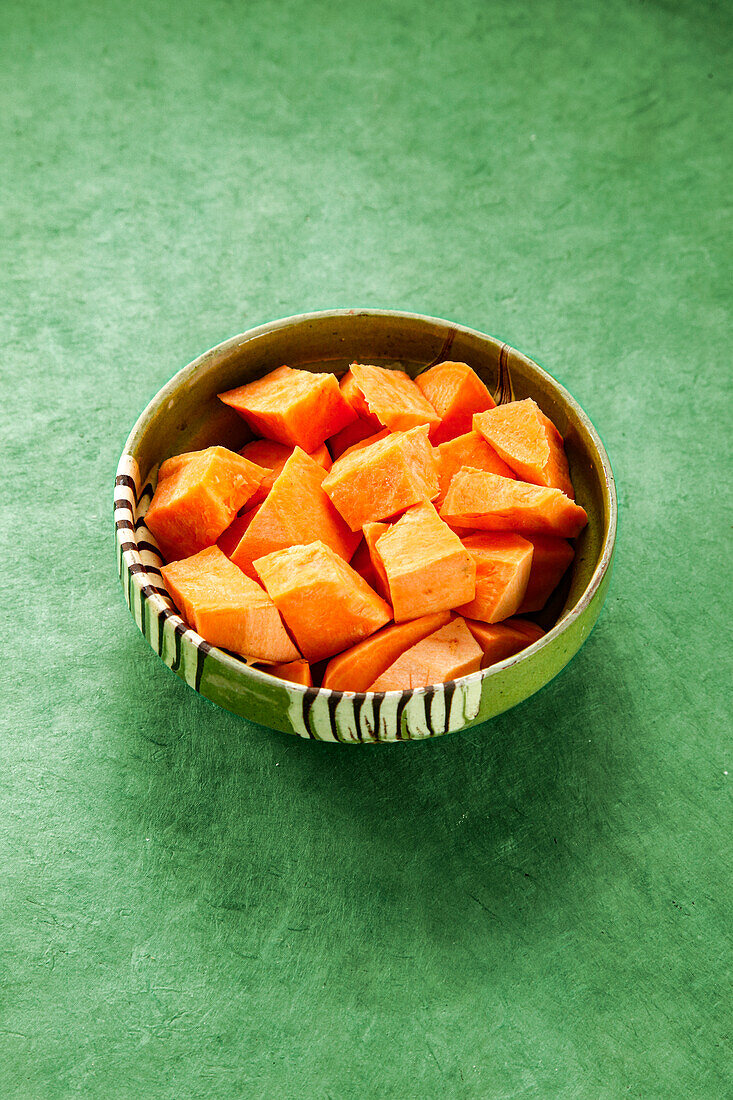 Diced sweet potatoes