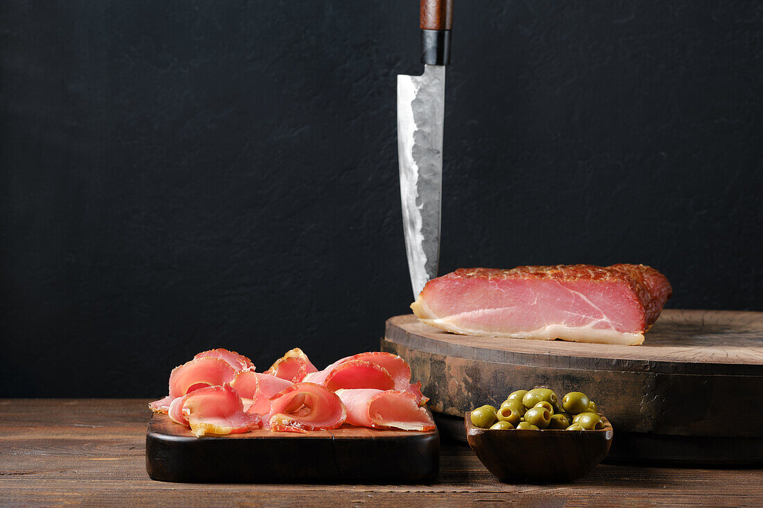 Ham with olives