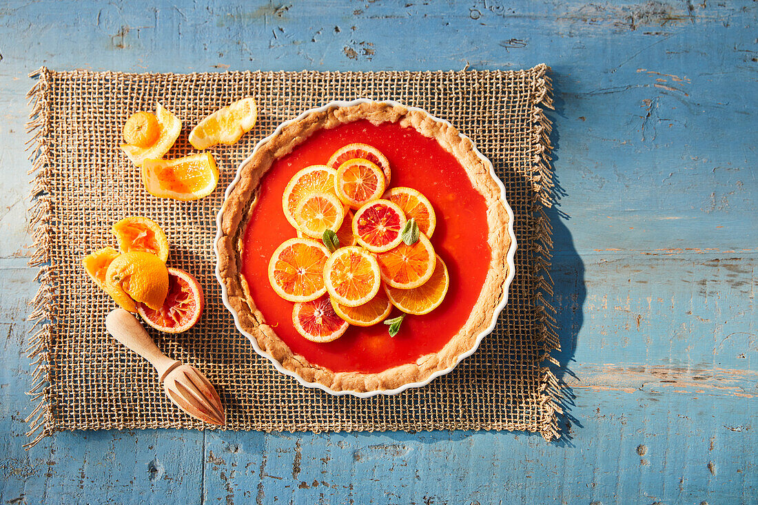 Blood orange tart